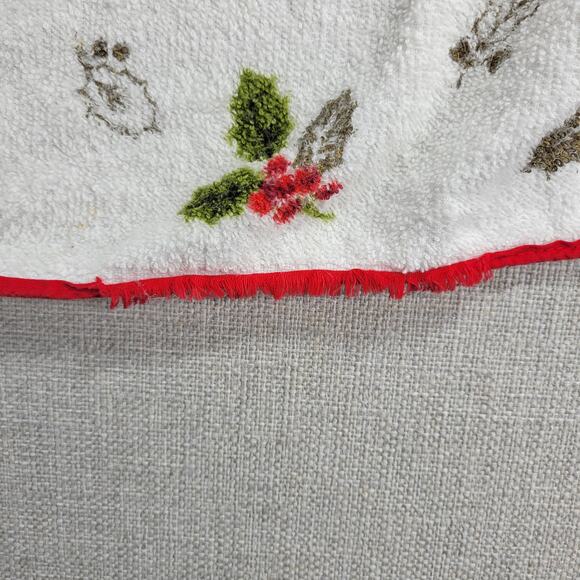 Vintage Terrycloth Christmas Theme Wrap Apron Pointsettia Flower Retro Handmade - Picture 6 of 8